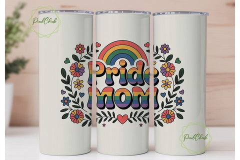 Pride Mom 20oz Tumbler Wrap Sublimation PixelChick 
