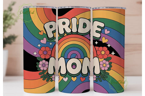 Pride Mom 20oz Tumbler Wrap Sublimation PixelChick 