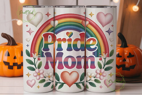 Pride Mom 20oz Tumbler Wrap Sublimation PixelChick 