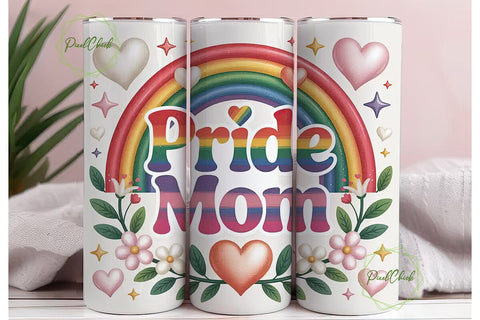 Pride Mom 20oz Tumbler Wrap Sublimation PixelChick 