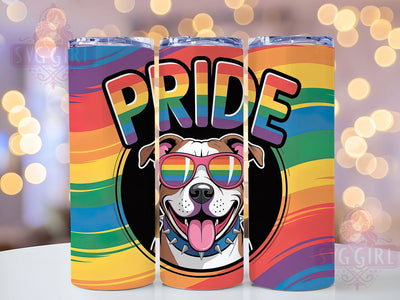 Pride Pit Bull Dog 20oz Tumbler, Pit Bull Dog, Tumbler Wrap, Sublimation Design, 20oz Tumbler, LGBTQ Pride, Equality Sublimation SvggirlplusArt 
