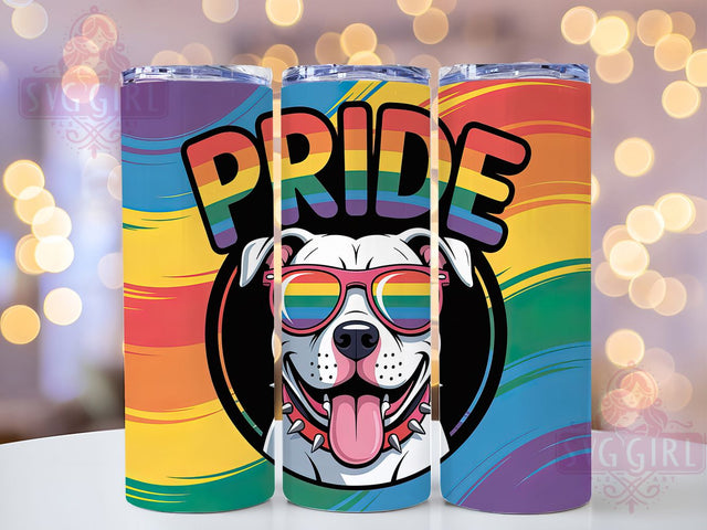 Pride Pit Bull Dog 20oz Tumbler, Pit Bull Dog, Tumbler Wrap, Sublimation Design, 20oz Tumbler, LGBTQ Pride, Equality Sublimation SvggirlplusArt 