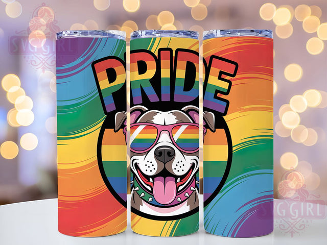 Pride Pit Bull Dog 20oz Tumbler, Pit Bull Dog, Tumbler Wrap, Sublimation Design, 20oz Tumbler, LGBTQ Pride, Equality Sublimation SvggirlplusArt 