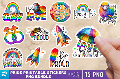 Pride Printable Stickers Bundle Sublimation Regulrcrative 