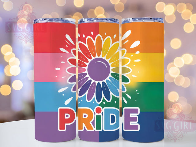 Pride Sunflower 20oz Tumbler, Sunflower, Tumbler Wrap, Sublimation Design, 20oz Tumbler, LGBTQ Pride, Equality Sublimation SvggirlplusArt 