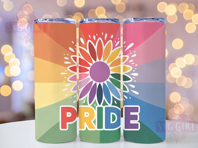 Pride Sunflower 20oz Tumbler, Sunflower, Tumbler Wrap, Sublimation Design, 20oz Tumbler, LGBTQ Pride, Equality Sublimation SvggirlplusArt 