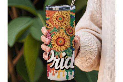 Pride Sunflower Tumbler Wrap Sublimation DesignSVG 