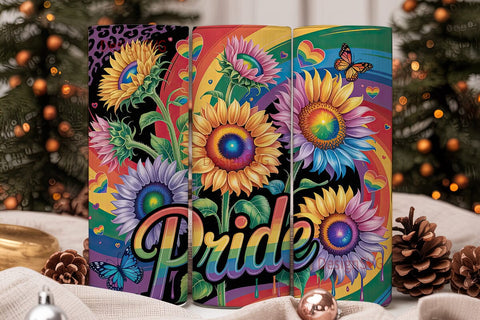 Pride Sunflower Tumbler Wrap Sublimation DesignSVG 