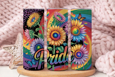Pride Sunflower Tumbler Wrap Sublimation DesignSVG 