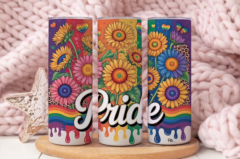 Pride Sunflower Tumbler Wrap Sublimation DesignSVG 