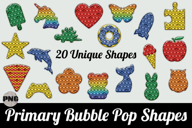 Primary Color Bubble Pop Shapes Sublimation AlexandHer Digital Art 