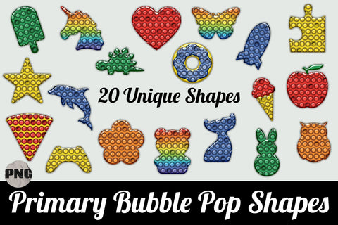 Primary Color Bubble Pop Shapes Sublimation AlexandHer Digital Art 