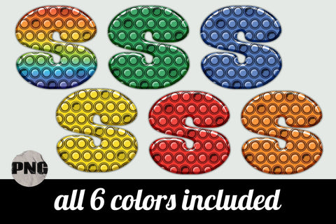 Primary Colors Bubble Pop Alphabet Clipart PNG Sublimation AlexandHer Digital Art 