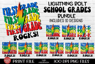 Primary School Rocks Grades Sublimation PNG | Back to School Grade Designs | 10 File Teacher Bundle | Cricut Silhouette Ready Sublimation The SVG Stop 