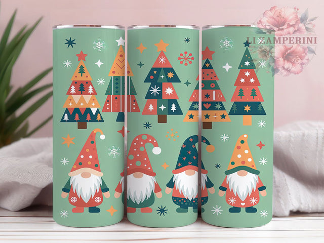 Primitive Rustic Christmas Tumbler, Rustic Santa Wrap, Country Holiday Sublimation Design, Primitive Tree Cup, 20Oz Skinny Tumbler Wrap, Vintage Christmas Mug, Folk Art Holiday Design Sublimation Li Zamperini 