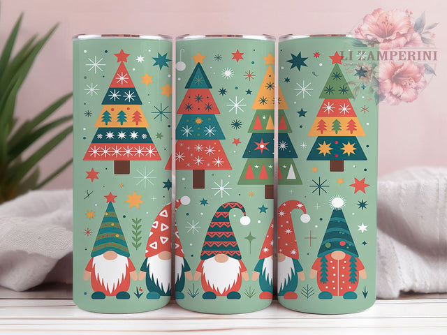 Primitive Rustic Christmas Tumbler, Rustic Santa Wrap, Country Holiday Sublimation Design, Primitive Tree Cup, 20Oz Skinny Tumbler Wrap, Vintage Christmas Mug, Folk Art Holiday Design Sublimation Li Zamperini 