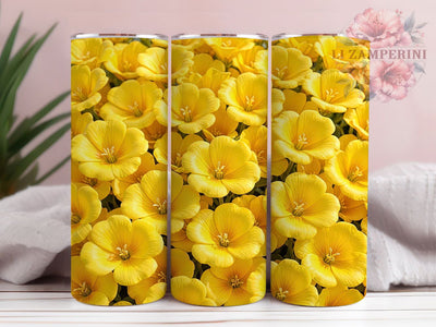 Primrose Bloom Close‑Up 20oz Tumbler, Primrose Flower, Close‑Up Detail, Floral Bloom, Nature Theme, Whimsical Charm, Skinny Tumbler, Sublimation PNG Sublimation Li Zamperini 