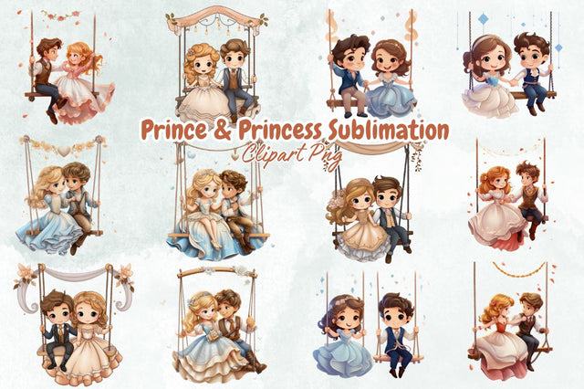 Prince & Princess Sublimation Clipart Bundle Sublimation Designangry 