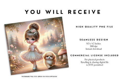 Princess and Puppy Tumbler Wrap Sublimation Sublimation BijouBay 