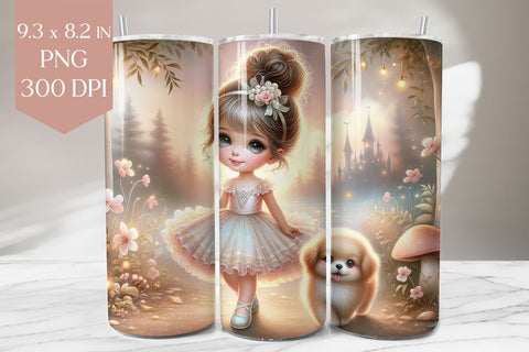 Princess and Puppy Tumbler Wrap Sublimation Sublimation BijouBay 