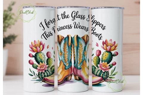 Princess Boots Tumbler Wrap Sublimation PixelChick 