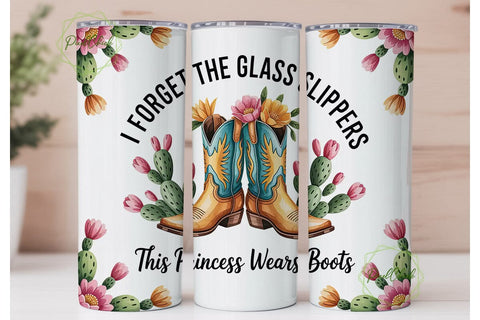 Princess Boots Tumbler Wrap Sublimation PixelChick 