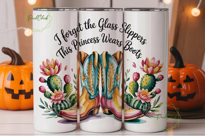 Princess Boots Tumbler Wrap Sublimation PixelChick 