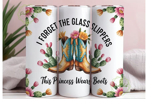 Princess Boots Tumbler Wrap Sublimation PixelChick 