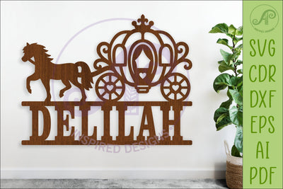 Princess Carriage Name Sign, Carriage SVG for Girls Nursery SVG APInspireddesigns 