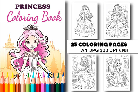 Princess coloring pages for kids Sketch DESIGN Yuliya 