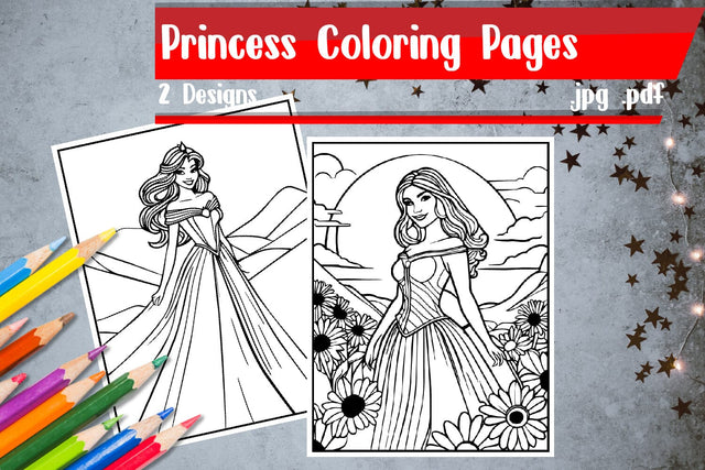 Princess Coloring Pages | Queen Coloring Pages SVG zafrans studio 