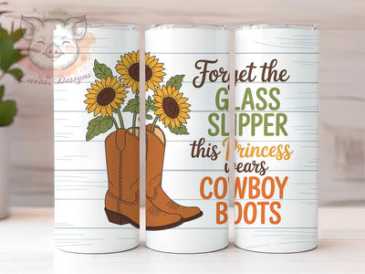 Princess Cowboy Boots 20oz Tumbler, Cowgirl Gift, Sublimation Wrap, Western Mug, 20oz Tumbler Design, Princess Wears Cowboy Boots, Country PNG Sublimation Lara' s Designs 