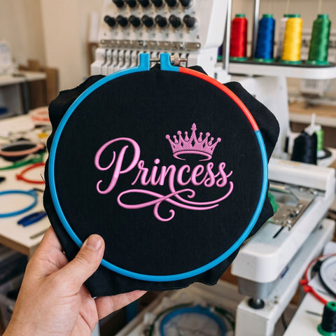 Princess Crown Embroidery Design – Pink Princess Script Tiara Royal Girl Machine Embroidery File Embroidery/Applique DESIGNS PatternFeed8 