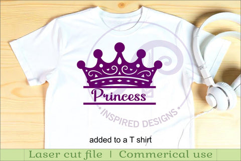 Princess crown personalized name sign laser cut SVG APInspireddesigns 