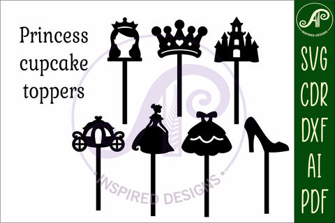 Princess cupcake topper SVG laser SVG APInspireddesigns 
