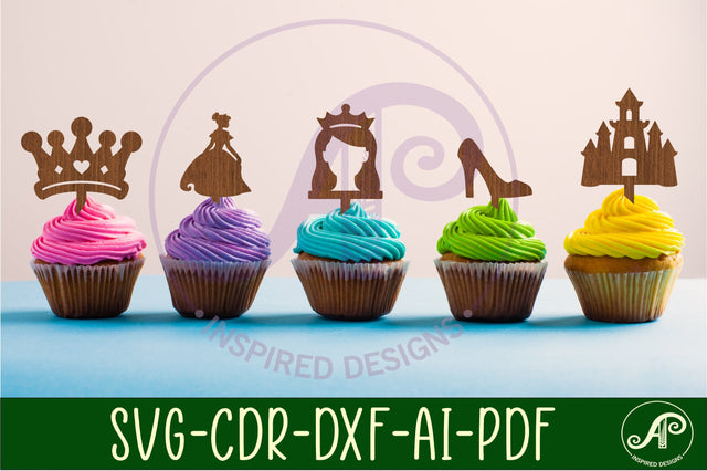 Princess cupcake topper SVG laser SVG APInspireddesigns 