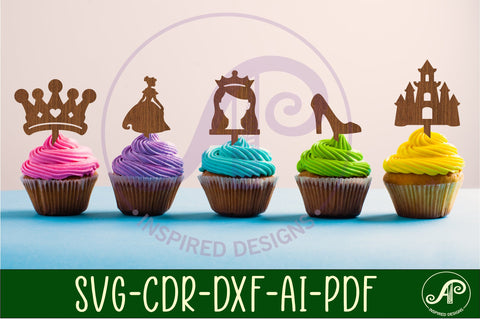 Princess cupcake topper SVG laser SVG APInspireddesigns 