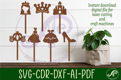 Princess cupcake topper SVG laser SVG APInspireddesigns 