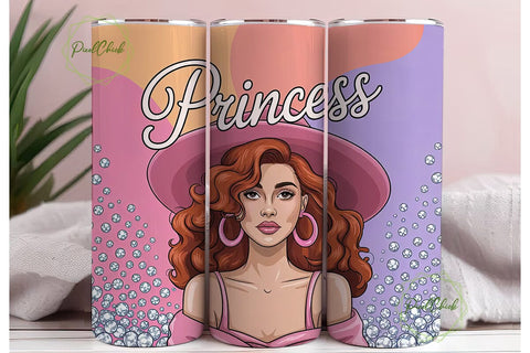 Princess Doll 20oz Tumbler Wrap Sublimation PixelChick 