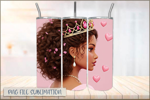 Princess Girl 20 Oz Tumbler Wrap PNG Sublimation Shetara Begum 