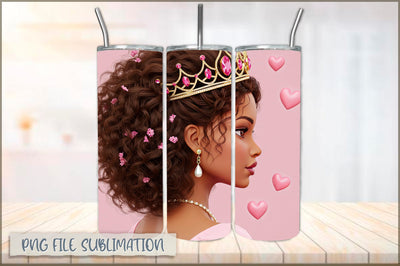 Princess Girl 20 Oz Tumbler Wrap PNG Sublimation Shetara Begum 