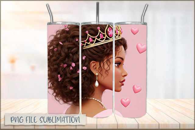 Princess Girl 20 Oz Tumbler Wrap PNG Sublimation Shetara Begum 
