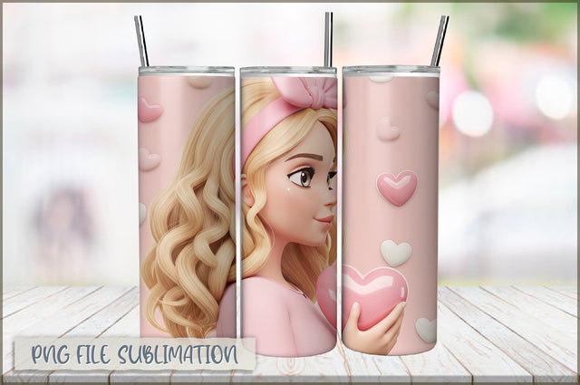 Princess Girl 20 Oz Tumbler Wrap PNG Sublimation Shetara Begum 
