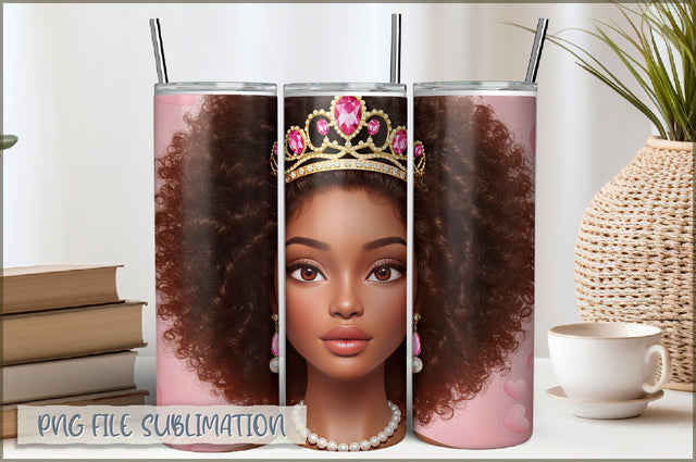 Princess Girl 20 Oz Tumbler Wrap PNG Sublimation Shetara Begum 