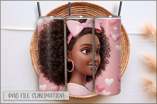 Princess Girl 20 Oz Tumbler Wrap PNG Sublimation Shetara Begum 