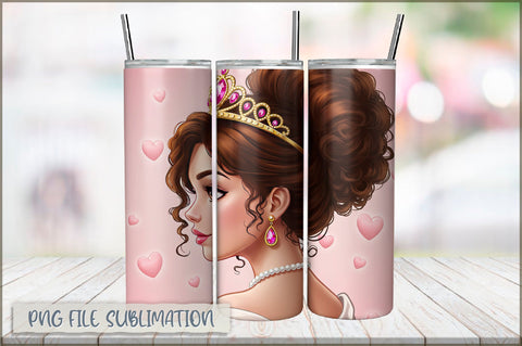 Princess Girl 20 Oz Tumbler Wrap PNG Sublimation Shetara Begum 
