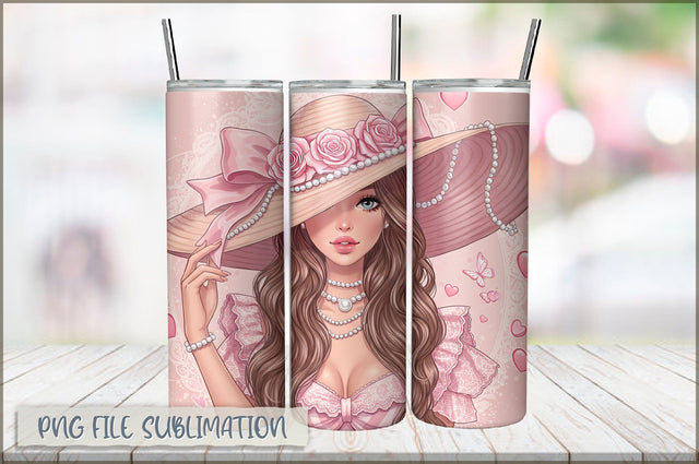 Princess Girl 20 Oz Tumbler Wrap PNG Sublimation Shetara Begum 