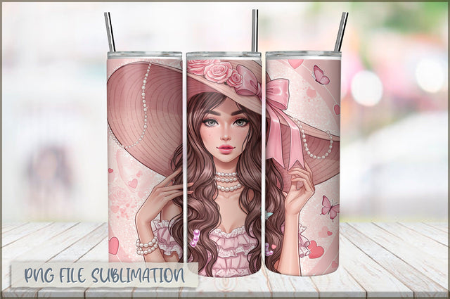Princess Girl 20 Oz Tumbler Wrap PNG Sublimation Shetara Begum 