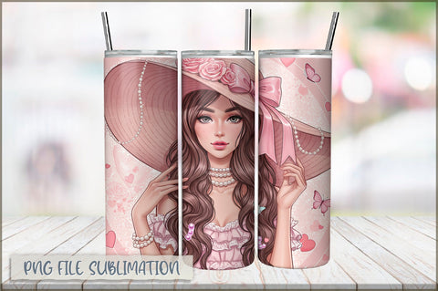 Princess Girl 20 Oz Tumbler Wrap PNG Sublimation Shetara Begum 