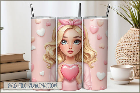 Princess Girl 20 Oz Tumbler Wrap PNG Sublimation Shetara Begum 